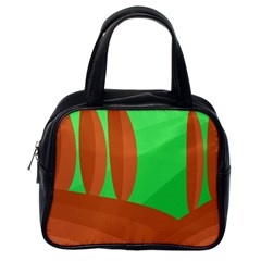 Green And Orange Landscape Classic Handbags (one Side)