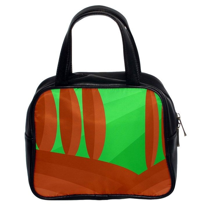 Green and orange landscape Classic Handbags (2 Sides)