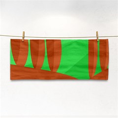 Green And Orange Landscape Hand Towel