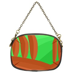 Green And Orange Landscape Chain Purses (two Sides)  by Valentinaart