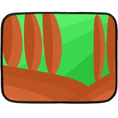 Green And Orange Landscape Fleece Blanket (mini)