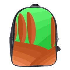 Green And Orange Landscape School Bags(large)  by Valentinaart