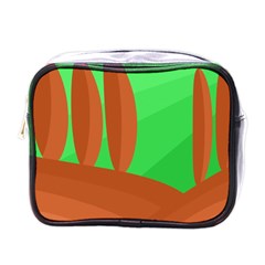 Green And Orange Landscape Mini Toiletries Bags