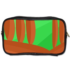 Green And Orange Landscape Toiletries Bags 2-side