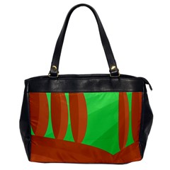 Green And Orange Landscape Office Handbags