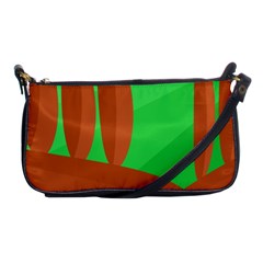 Green And Orange Landscape Shoulder Clutch Bags