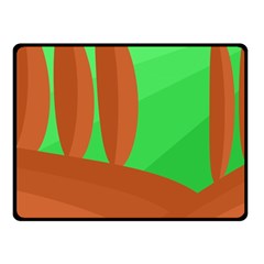 Green And Orange Landscape Fleece Blanket (small)