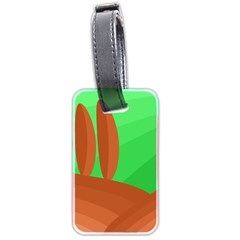 Green And Orange Landscape Luggage Tags (two Sides)