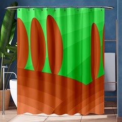 Green And Orange Landscape Shower Curtain 60  X 72  (medium) 