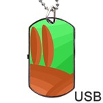 Green and orange landscape Dog Tag USB Flash (Two Sides)  Front