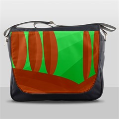 Green And Orange Landscape Messenger Bags