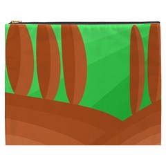 Green And Orange Landscape Cosmetic Bag (xxxl) 