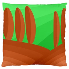 Green And Orange Landscape Standard Flano Cushion Case (one Side)