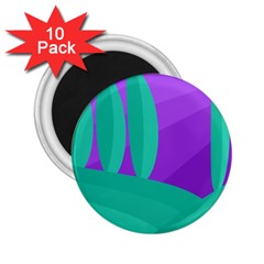 Purple And Green Landscape 2 25  Magnets (10 Pack)  by Valentinaart