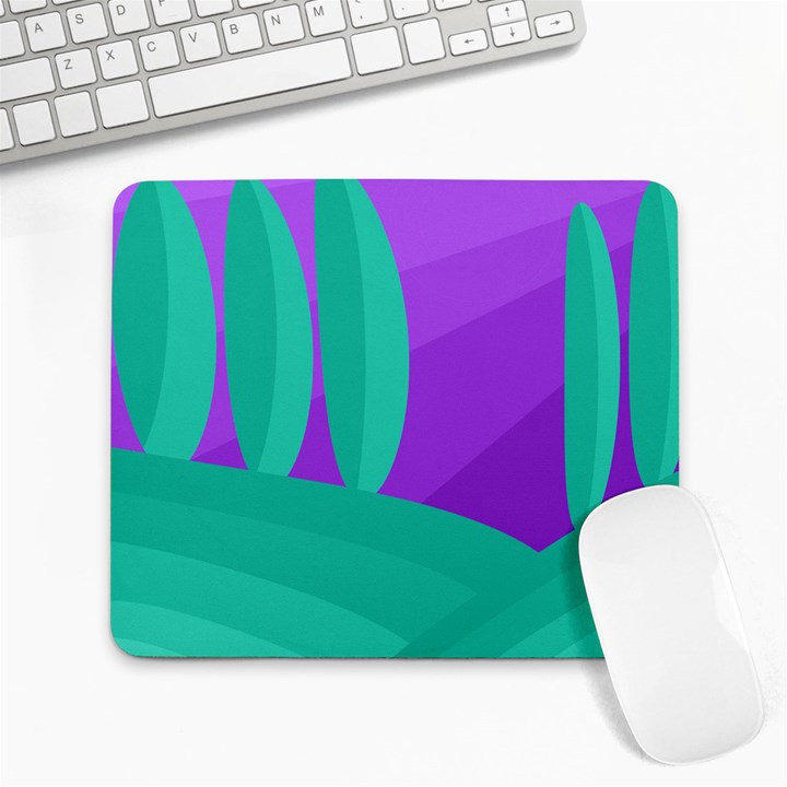 Purple and green landscape Large Mousepads