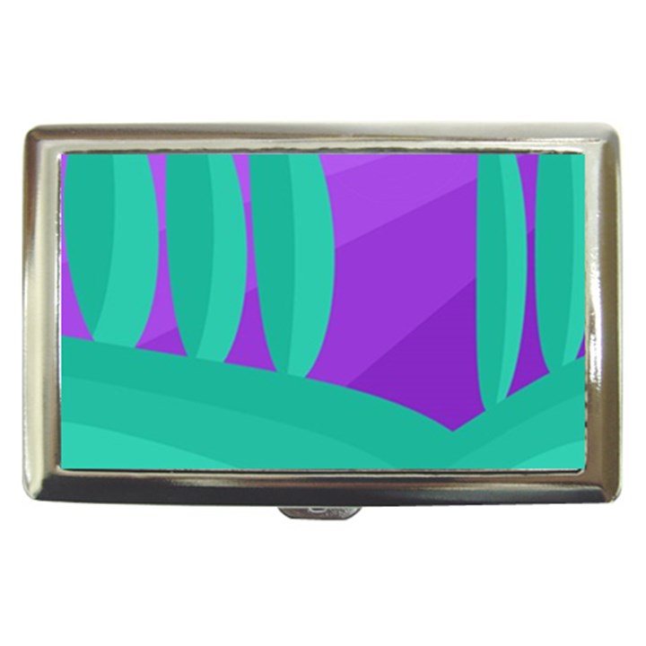 Purple and green landscape Cigarette Money Cases