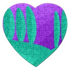 Purple And Green Landscape Jigsaw Puzzle (heart)