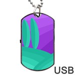 Purple and green landscape Dog Tag USB Flash (One Side) Front