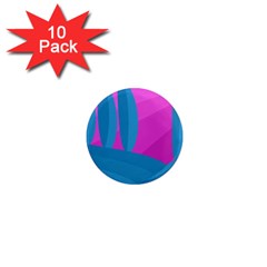 Pink And Blue Landscape 1  Mini Magnet (10 Pack) 