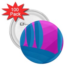 Pink And Blue Landscape 2 25  Buttons (100 Pack) 