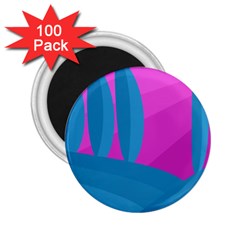 Pink And Blue Landscape 2 25  Magnets (100 Pack) 