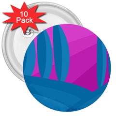 Pink And Blue Landscape 3  Buttons (10 Pack) 