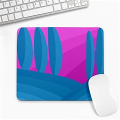 Pink And Blue Landscape Large Mousepads