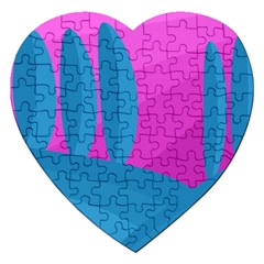 Pink And Blue Landscape Jigsaw Puzzle (heart)