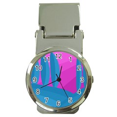 Pink And Blue Landscape Money Clip Watches