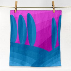 Pink And Blue Landscape Face Towel