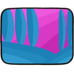 Pink And Blue Landscape Double Sided Fleece Blanket (mini) 