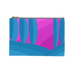 Pink And Blue Landscape Cosmetic Bag (large) 