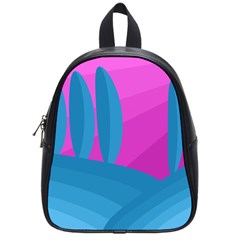 Pink And Blue Landscape School Bags (small) 