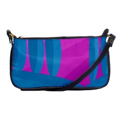 Pink And Blue Landscape Shoulder Clutch Bags