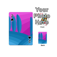 Pink And Blue Landscape Playing Cards 54 (mini) 