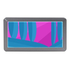 Pink And Blue Landscape Memory Card Reader (mini) by Valentinaart