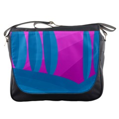 Pink And Blue Landscape Messenger Bags by Valentinaart