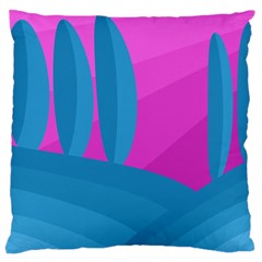 Pink And Blue Landscape Large Cushion Case (one Side)