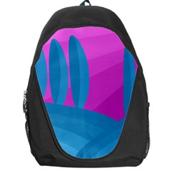 Pink And Blue Landscape Backpack Bag by Valentinaart