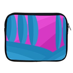 Pink And Blue Landscape Apple Ipad 2/3/4 Zipper Cases by Valentinaart