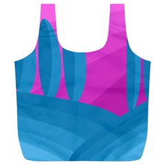 Pink And Blue Landscape Full Print Recycle Bags (l) 