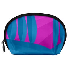 Pink And Blue Landscape Accessory Pouches (large) 