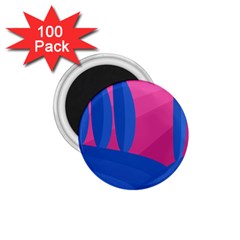 Magenta And Blue Landscape 1 75  Magnets (100 Pack) 