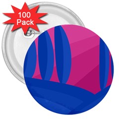 Magenta And Blue Landscape 3  Buttons (100 Pack) 