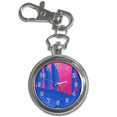 Magenta And Blue Landscape Key Chain Watches by Valentinaart