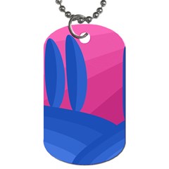 Magenta And Blue Landscape Dog Tag (one Side)