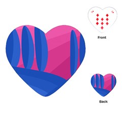 Magenta And Blue Landscape Playing Cards (heart) 