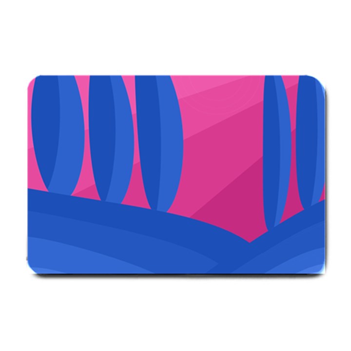 Magenta and blue landscape Small Doormat 