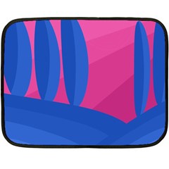 Magenta And Blue Landscape Double Sided Fleece Blanket (mini) 