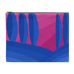 Magenta And Blue Landscape Cosmetic Bag (xl) by Valentinaart